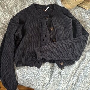 Free People Navy Blue Cardigan